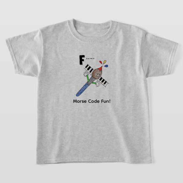 Camiseta Cartoon Morse Code for Kids!  Letter "F"   (Postura )