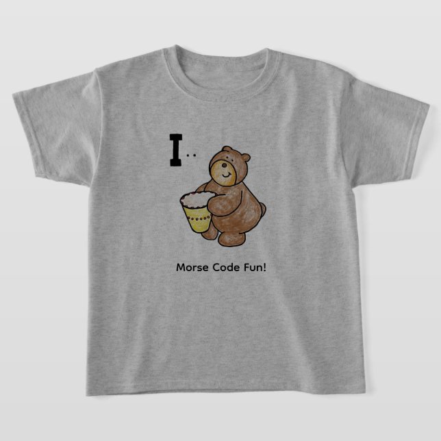 Camiseta Cartoon Morse Code for Kids!  Letter "I" (Postura )