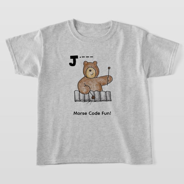 Camiseta Cartoon Morse Code for Kids!  Letter "J" (Postura )