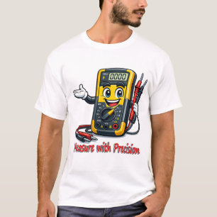 Camiseta Cartoon Multímetro Medir Com Precisão