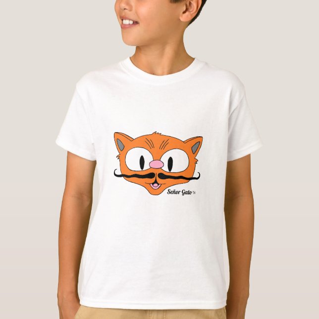 Camiseta Cartoon Mustache Gato Señor Gato Child (Frente)