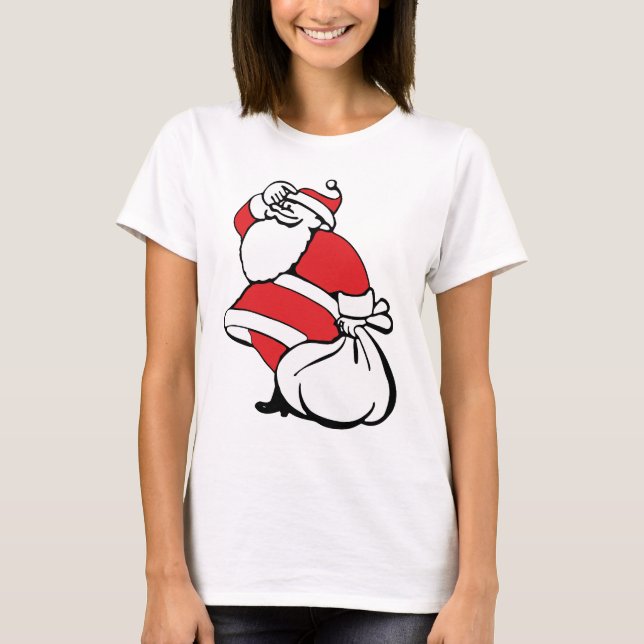 Camiseta Cartoon Natal Jolly Papai Noel, Sack Toys (Frente)