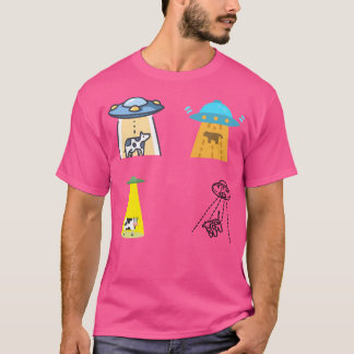 Camiseta Cartoon Objeto Voador Não Identificado Abduzindo U