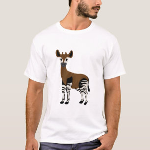 Camiseta Cartoon Okapi, Animais Majestosos Okapi, Amantes O
