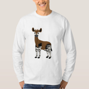 Camiseta Cartoon Okapi, Animais Majestosos Okapi, Amantes O