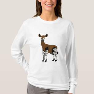 Camiseta Cartoon Okapi, Animais Majestosos Okapi, Amantes O