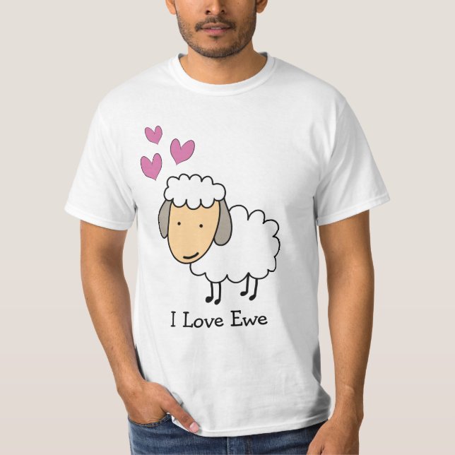 Camiseta Cartoon Ovelha Piada Eu Amo Você (Frente)