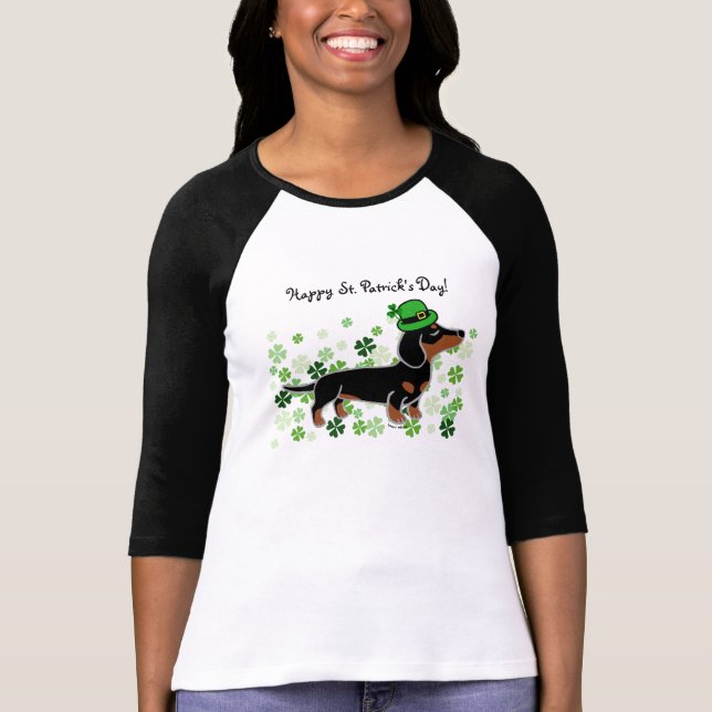 Camiseta Cartoon Patrick Day Dachshund 5 (Frente)