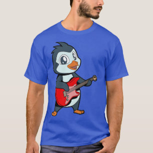 Camiseta Cartoon penguin playing electric guitar Premium 