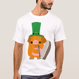 Camiseta Cartoon Pig tocando Bodhran :) crianças T-shirt