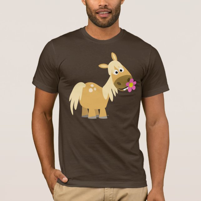 Camiseta Cartoon Pony e Flor T-shirt (Frente)