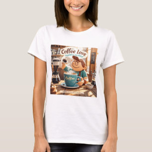 Camiseta Cartoon quente cozinhando café café estilo de aman