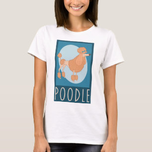 Camiseta Cartoon Retro Apricot Poodon Blue