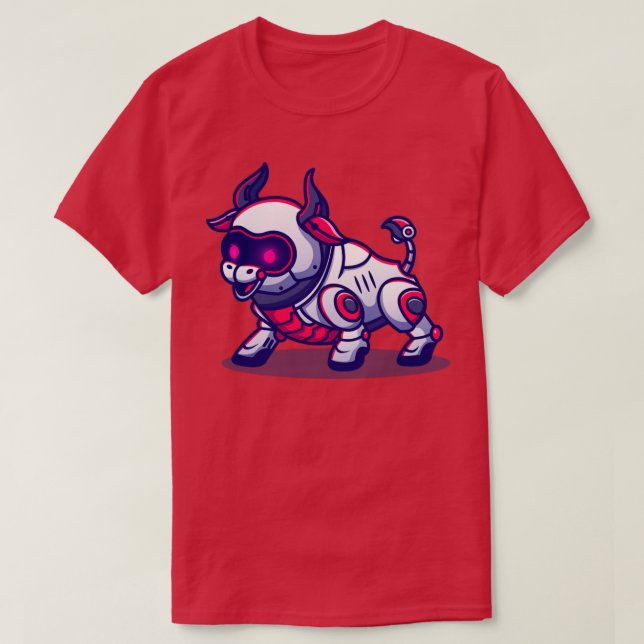 Camiseta Cartoon Robot Cute Bull (Frente do Design)