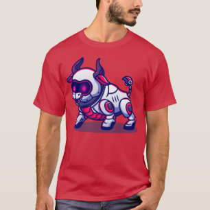 Camiseta Cartoon Robot Cute Bull