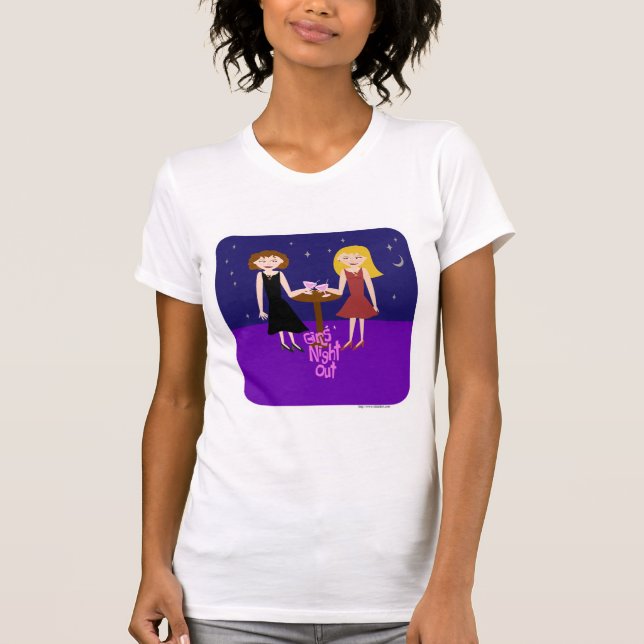 Camiseta Cartoon Sassy Girls Night Out Divertido (Frente)