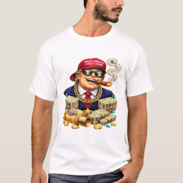 Camiseta Cartoon Satírico do Bilionário MAGA — Arte Pop Ret