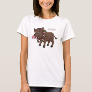 Camiseta Cartoon selvagem e flores