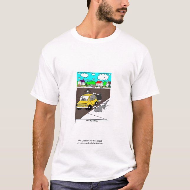 Camiseta Cartoon Slug/Snail "Drive By Salgting", Tee, Mascu (Frente)