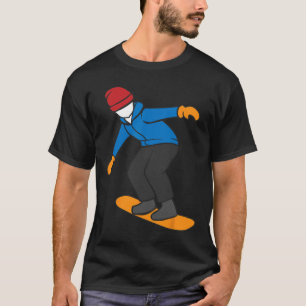 Camiseta Cartoon Snowboarder Ilustração Divertida Esporte d