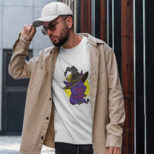 Camiseta Cartoon Spooky Witch Bat