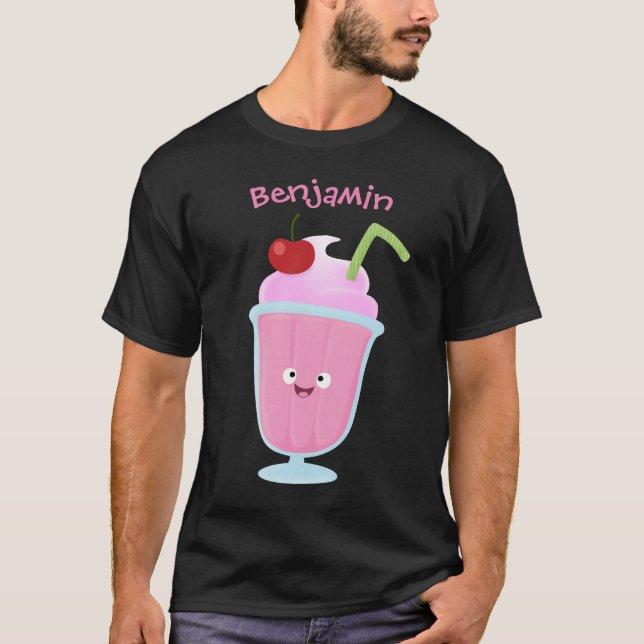 Camiseta Cartoon sundae de sorvete de morango (Frente)