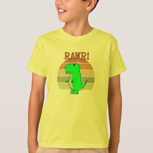 Camiseta Cartoon T-Rex Dinossaur Encantado E Engraçado Dino (Frente)