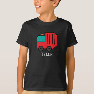Camiseta Cartoon Vermelho Lixo/Caminhão Reciclar com Nome d