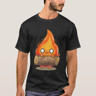 Camiseta Cartoon Whimsson Flame Holding Log