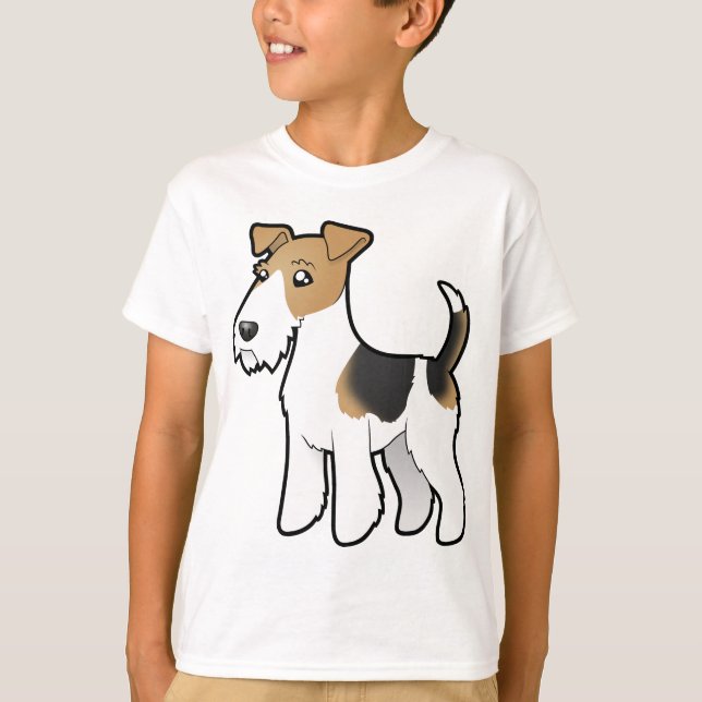 Camiseta Cartoon Wire Fox Terrier (Frente)