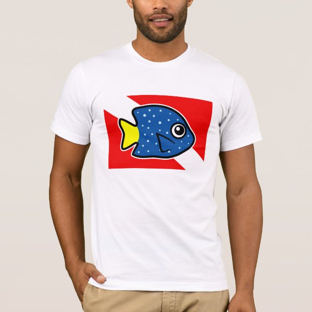 Camiseta Cartoon Yellowtail Damselfish Bandeira (Frente)