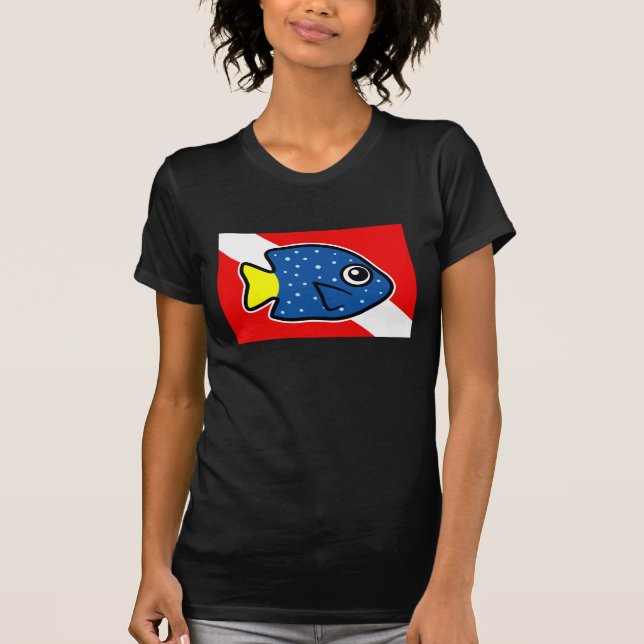 Camiseta Cartoon Yellowtail Damselfish Bandeira (Frente)