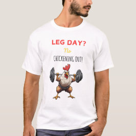 Camiseta Cartoony chicken working out - leg day motivation