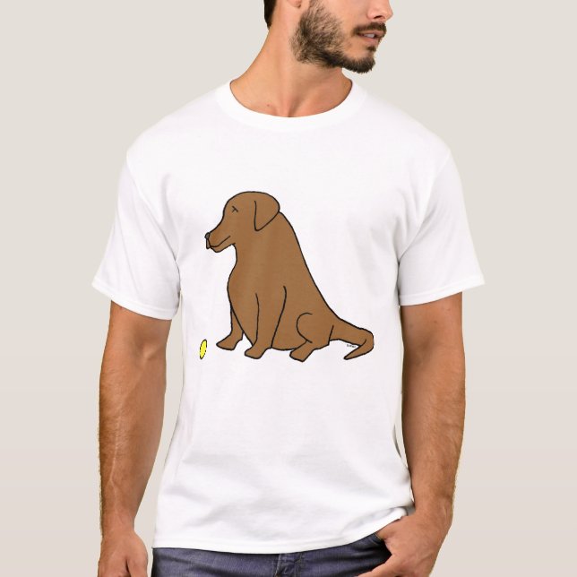 Camiseta Cartum de chocolate Labrador de cães engraçados (Frente)