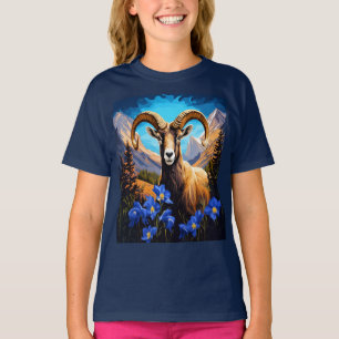 Camiseta Cartum de um Carneiro Bighorn do Colorado Columbin