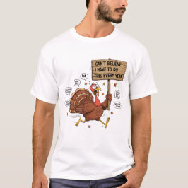 Camiseta Cartum Estressante de Ação de Graças Hilário