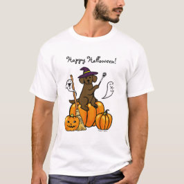 Camiseta Cartum Labrador de Chocolate Halloween 2