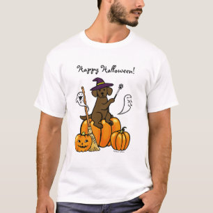 Camiseta Cartum Labrador de Chocolate Halloween 2