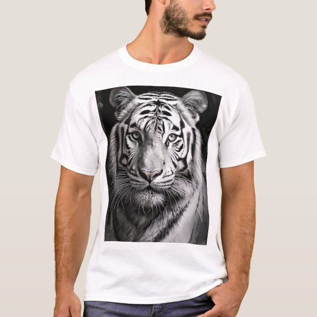 Camiseta Carvão de Tigre Branco (Frente)