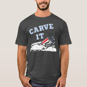 Camiseta Carve-O Engraçado Snowmobile A Caminhar Neve Profu