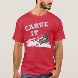 Camiseta Carve-O Engraçado Snowmobile A Caminhar Neve Profu