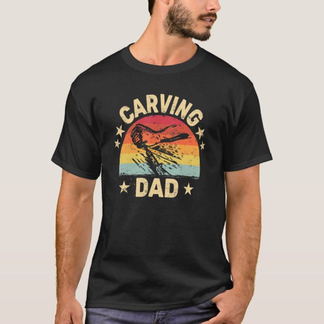 Camiseta Carving DAD Woodworker woodworking retro  Woodcarv (Frente)