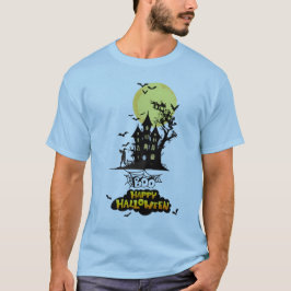 Camiseta Casa Assombrada Assustadora Boo Feliz Desenho de H