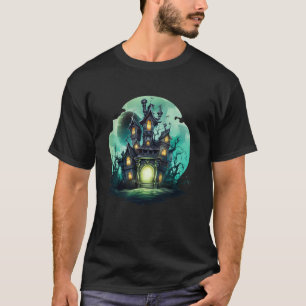 Camiseta Casa Assombrada Assustadora Divertida Desenho Fofo