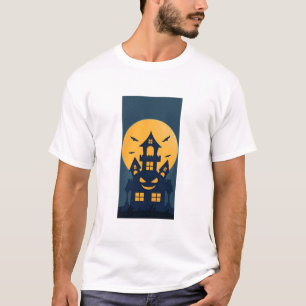 Camiseta Casa Assombrada Assustadora Lua Cheia Halloween Si