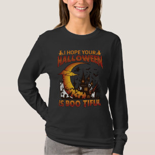 Camiseta Casa Assombrada Boo Tiful de Halloween Lua Crescen