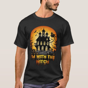 Camiseta Casa Assombrada da Bruxa Abóboras da Lua Cheia