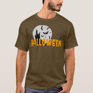 Camiseta Casa Assombrada de Gato Negro Halloween