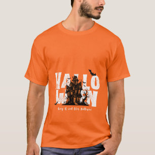 Camiseta Casa Assombrada de Halloween Assustadora Preta e L