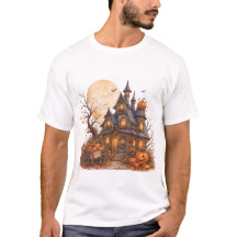 Casa Assombrada de Halloween e Carrinho de Abóbora